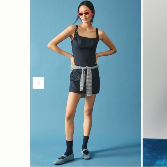 Anthropologie Maeve Belted Shoulder Strap Mini Dress - Picture 2 of 2